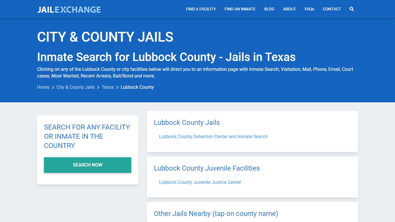Inmate Search for Lubbock County | Jails in Texas - Jail Exchange